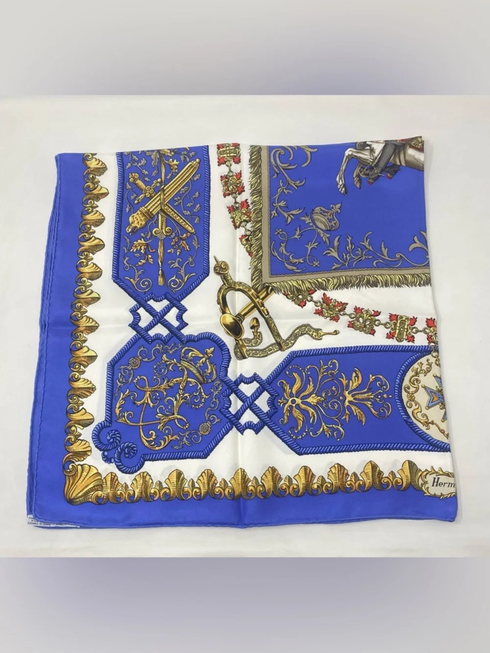 Hermes Silk Scarf Ludovicus Magnus Carre 90 Louis XIV F. de la Perriere - Picture 4 of 16